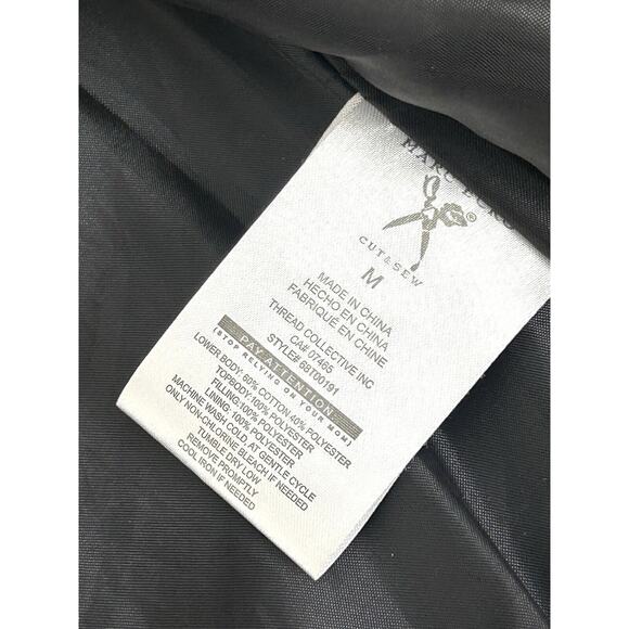 Marc Ecko Cut & Sew Quilted Vest Mens Size M Gray Tweed Insulated Full Zip - Picture 7 of 8